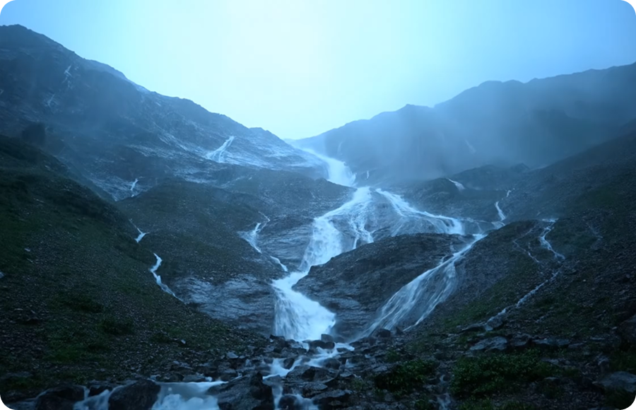 Mountain waterfall